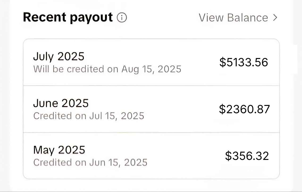 Week 7 Earnings Screenshot